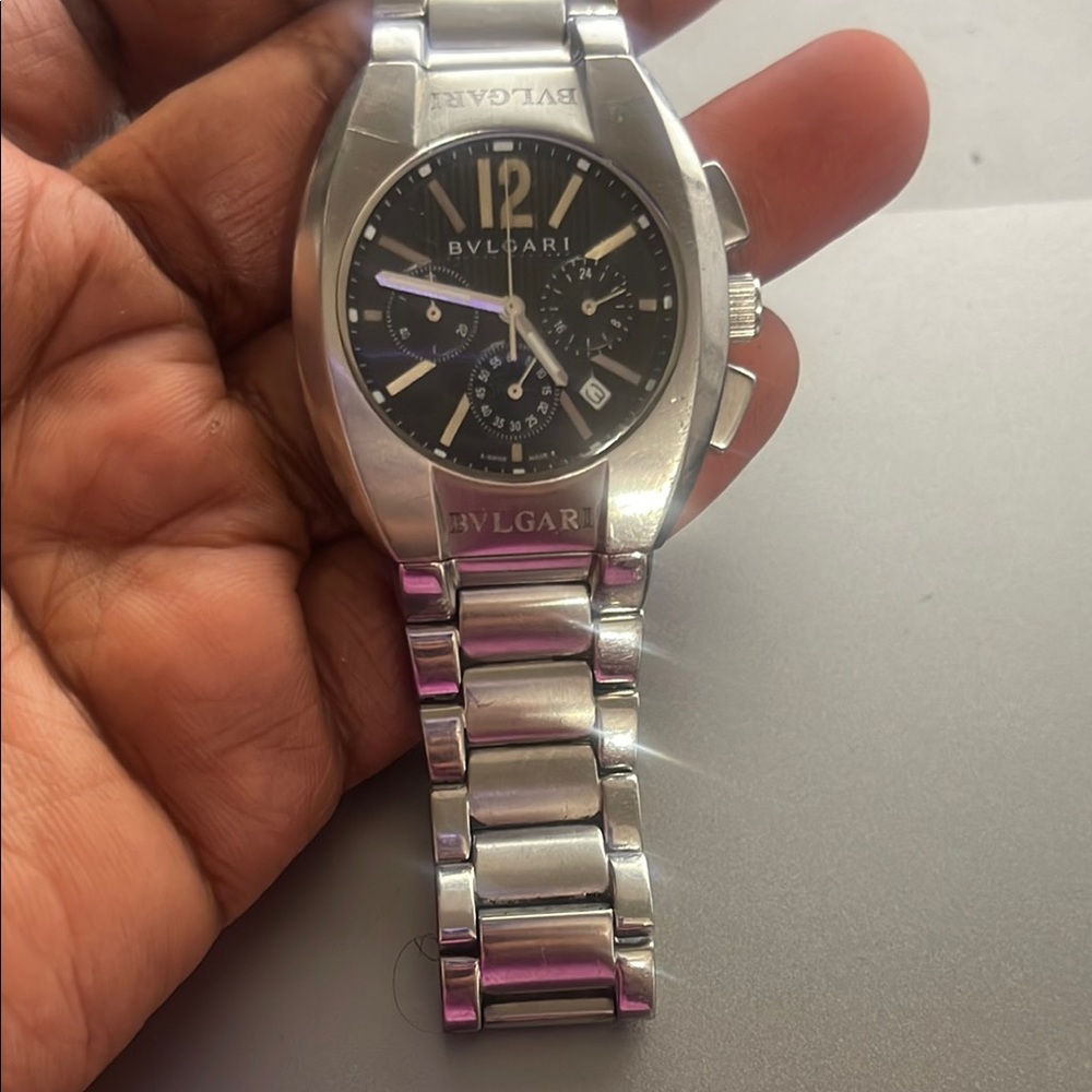 Bvlgari Silver Chronograph Watch